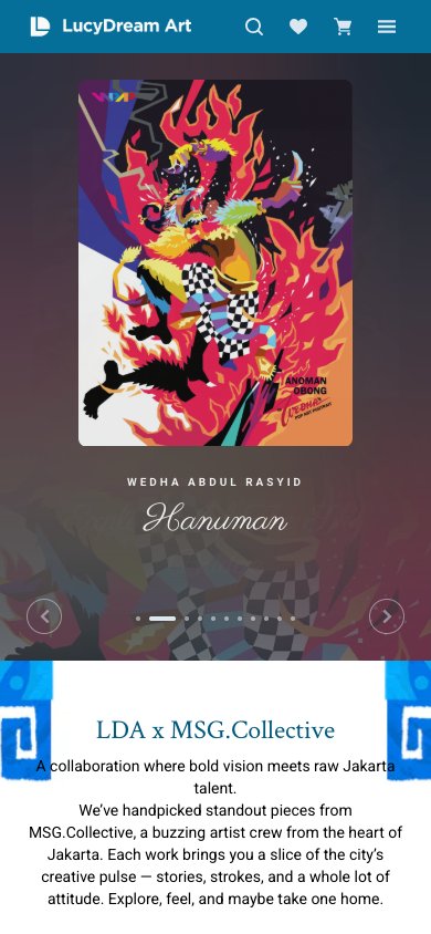LucyDream Art website on a phone